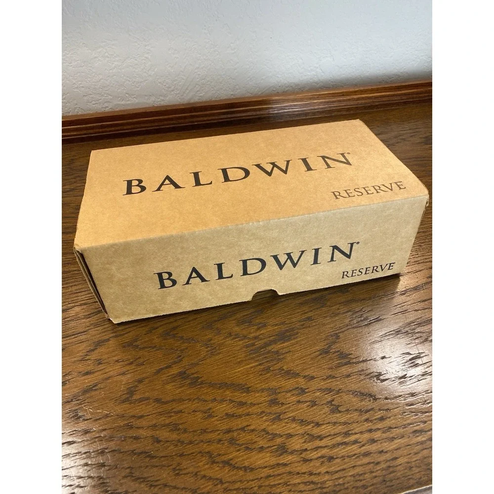 Baldwin Reserve Decorative Passage Traditional Square Rose Satin Brass & Black